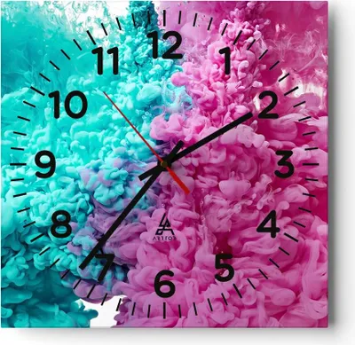 Produktbild von Wanduhr - Quadrat - Glasuhr - Abstraktion modern - 30x30cm - Schleichendes Uhrwerk - Lautlos - zum Aufhängen bereit - Dekoration Modern - Wanddekoration aus Glas - C4AC30x30-3908