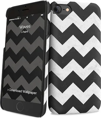 Productafbeelding van i-Paint Waves, Obal, Apple, iPhone 7, 11,9 cm (4,7 inch), Zwart, Wit