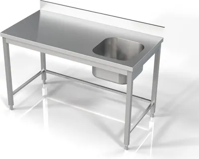 Produktbild von Combisteel Spültisch 1 Becken rechts aus Edelstahl 1400x700x850mm