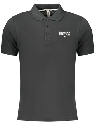 Image de Polo noir pour hommes, à manches courtes, avec imprimé et logo