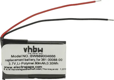 Produktbild von vhbw Akku kompatibel mit Garmin Vivosmart HR+, HR Smartwatch Uhr Fitnessarmband (80 mAh, 3,7 V, Li-Polymer)