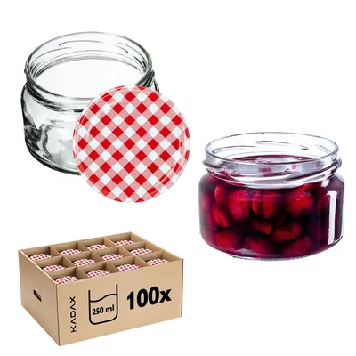 Obrázek produktu pro KADAX malé zavařovací sklenice 250 ml, sklenice na džem s víčkem, vzduchotěsné sklenice na dárky