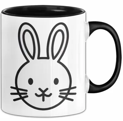 Produktbild von Kaninchen Hase Tierliebhaber Tasse Geschenk Lustige Geschenkidee Spruch (Schwarz)