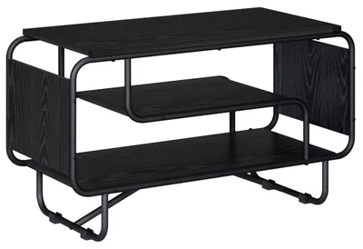 Image de vidaXL Support TV 80 x 36 x 45 cm, noir, imitation chêne, matériau composite bois