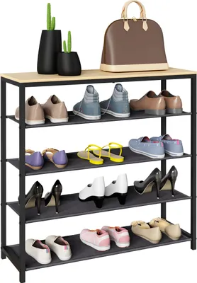 Produktbild von Metall Holz Schuhregal 4 Fächer Taliro