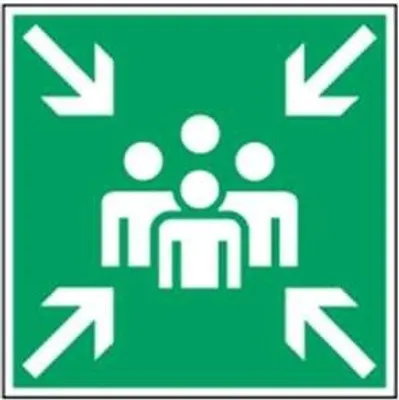 Image de Dreifke® Panneau de sortie de secours Point de collecte selon ASRA1.3 BGVA8 éprouvé dans la pratique... Plastique 40x40cm