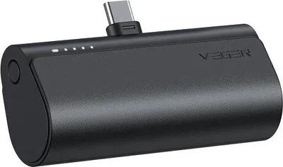 Image de VEGER Powerbank 5 000 mAh avec type C PD QC3.0 intégré 3A 20W connexion PlugOn (W0556) noir