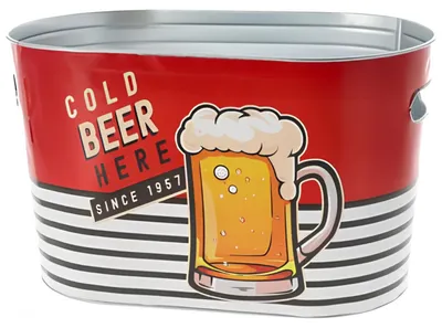 Produktbild von Cepewa Bierkuhler Eimer - rot - nostalgisch - Metall - 33 x 20 cm