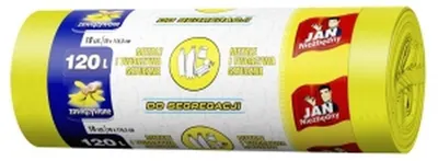 Zdjęcie produktu dla JAN WOR/SM/SEGR 120L/10 ŻÓŁTE - worki na śmieci