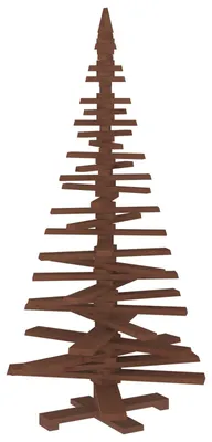 Image de vidaXL Arbre de Noël en bois KOTKA, 180 cm, en bois de pin massif