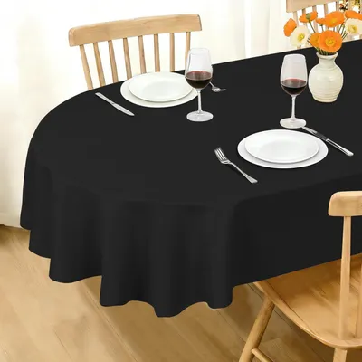 Obrázek produktu pro Obdélníková ubrus, 140x180 cm, omyvatelná, voděodolná, polyester, černá barva