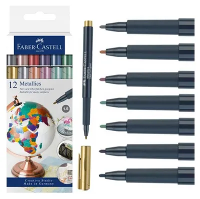 Produktbild von FABER-CASTELL Marker Metallics 12er Kartonetui