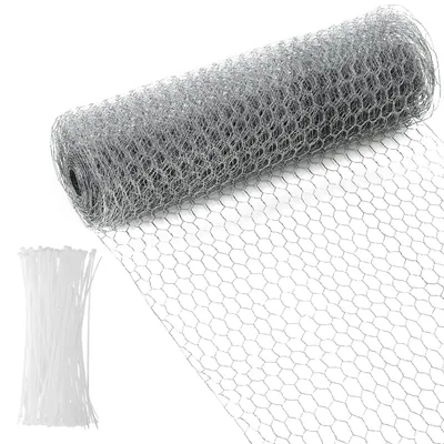 Produktbild von Kaninchendraht, 0.4 m x 12 m Hasendraht, Hasendraht Drahtzaun, Maschendraht Verzinkt, Hühnerdraht Feinmaschig,Geeignet für Tierzaun, Gartenzaun und Heimdekoration