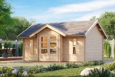 Produktbild von Gartenhaus 38mm Wände Blockbohlenhaus Gerätehaus NORDLAND naturbelassen 507x401x293 cm