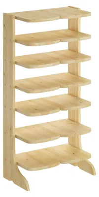 Produktbild von 90.80-01 Doppel-Schuhregal Schuhständer Holz Stiefelform