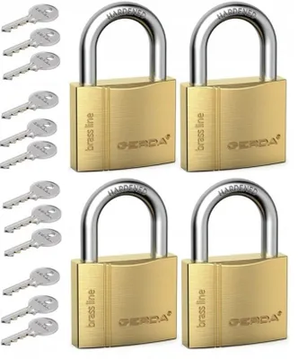 Produktbild von Gerda 50mm Gleichschließendes Vorhängeschloss-Set, 4 Stück