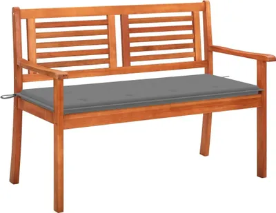 Produktbild von 2-Sitzer-Gartenbank mit Auflage 120 cm Massivholz Eukalyptus