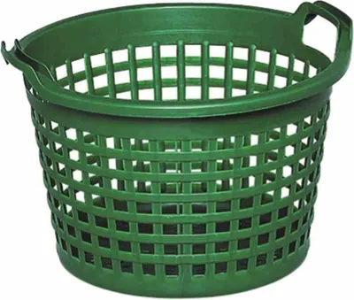 Image de Panier de jardin en plastique, capacité 50 kg, vert, mailles serrées