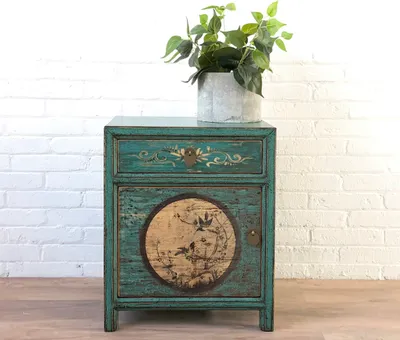Produktbild von OPIUM OUTLET Meble drewniana szafka nocna komoda komoda konsola chińska azjatycka orientalna szafka ślubna styl vintage styl staromodny
