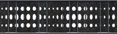 Produktbild von Doppelstab Sichtschutz zaun|zu Design-Vlies Streifen Nachbildung Bubble Zaunblende Schwarzgrau 2,6m
