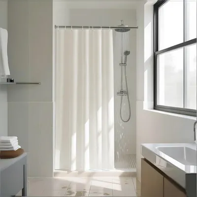 Produktbild von Wasserabweisende Duschvorhang, Creme, 120 cm breit
