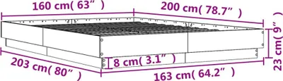 Produktbild von vidaXL Bettgestell Sonoma-Eiche 160x200 cm Holzwerkstoff