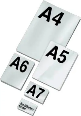 Produktbild von LMG LMGMUSTERSET sada laminovacích fólií lesklá pro formáty A4, A5, A6, A7, kreditní karty cm