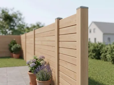 Produktbild von WOODTEX Naturbelassen 180x180 cm Bohlenset für Steckzaunsystem GARDO XL DIY Lärche, Sichtschutzzaun aus europäischer Lärche, Gartenzaun, Montagefreundlich, Langlebig, Wetterfest