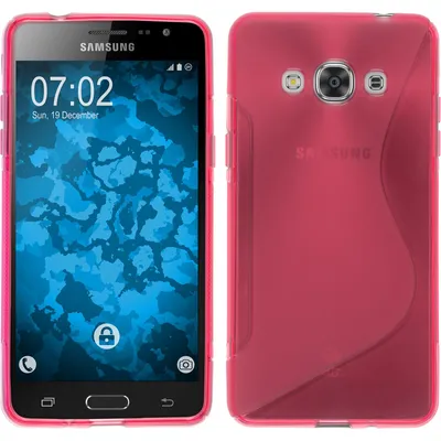 Produktbild von PhoneNatic Case kompatibel mit Samsung Galaxy J3 Pro - pink Silikon Hülle S-Style + 2 Schutzfolien