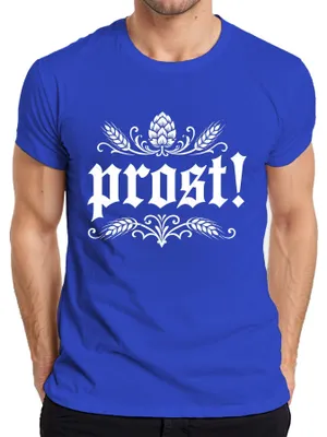 Zdjęcie produktu dla Prost! Festiwal piwa, , zabawa, spodnie skórzane, sukienka ludowa, koszulka męska, niebieska, rozmiar L