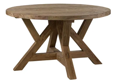 Image de MASSIVMOEBEL24 | Table à manger 140x140 Teck brut Teck naturel BASSANO #181