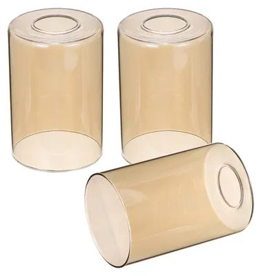 3er Set Lampenschirme, Amberglas, zylindrisch, 15,2 x 10,2 cm