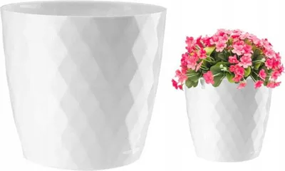 Produktbild von Dekorative weiße Plastikblumenhülle Cristal 14x12 cm