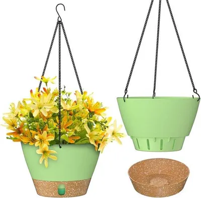 Immagine prodotto di Famanu - Portavaso da parete per piante, autoirrigante - Set di 2 - Verde