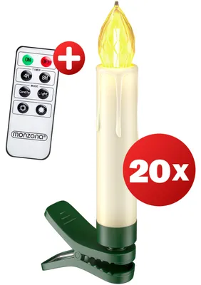 Image de DEUBA® 20x Bougie LED de Noel blanc chaud sans câble décoration lumineuse aspect bougie de cire fonctionnement à pile