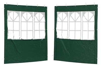Produktbild von vidaXL Party Zelt Seitenteil 2 pcs 200 x 195 cm Grün PE und Stahl