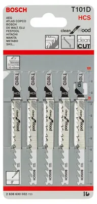 Produktbild von Stichsägeblatt T 101 D Clean for Wood, 5er-Pack