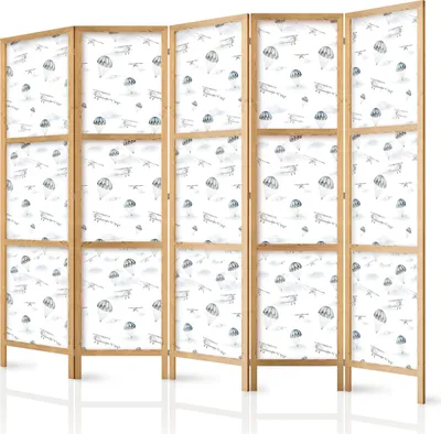 Immagine prodotto di Paravento giapponese per bambini 225x172 cm 5 pezzi nero