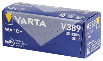 Produktbild von Varta -V389, Einwegbatterie, Siler-Oxid (S), 1,55 V, 1 Stück(e), Hg (Quecksilber), Silber