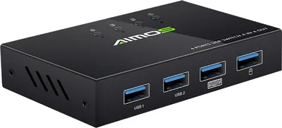 Produktbild von AIMOS AM-404K USB-Drucker Share Switcher 4 Anschluesse Tastatur Maus U Disk HDD USB Controller Schwarz