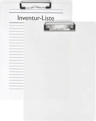 Produktbild von Klemmbrett A4 PP weiß Packung mit 10 Stück