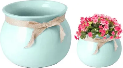 Produktbild von Mintfarbenes Keramik-Blumengehäuse 12x17 cm