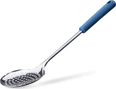 Produktbild von Fackelmann Abseihlöffel Essential aus Edelstahl, 35,5 cm  Ideal für Knödel und Gnocchi, mit praktischer Aufhängeöse