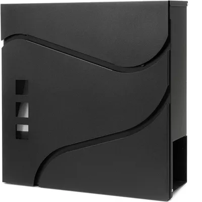 Produktbild von VERDA Briefkasten Postkasten Designer Wandbriefkasten Sichtfenster Zeitungsrolle modern Schwarz SN3685-2