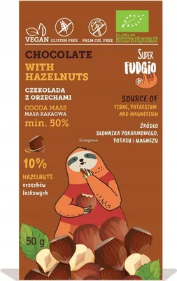 Immagine prodotto di CIOCCOLATO BIOLOGICO SENZA GLUTINE CON NOCCIOLE 50 g - ME GUSTO (SUPER FUDGIO)