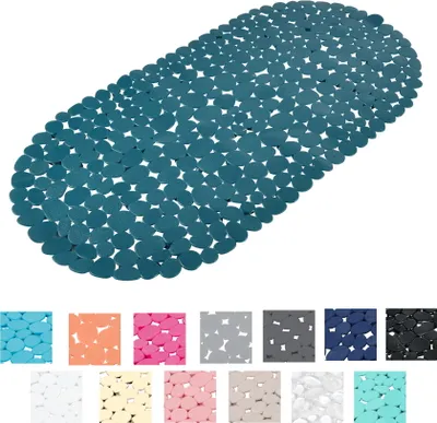 Produktbild von PVC Badewanneneinlage 36x69 Steinoptik Badewanne Wanne Anti Rutsch Einlage Matte, Farbe:Smaragdblau