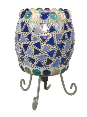 Zdjęcie produktu dla Näve Leuchten MOSAIK lampa stołowa z E14 MOSAIK lampa stołowa z E14 - mozaikowa lampa stołowa, lampa stołowa wykonana z metalu i szkła w kolorze czerwonym, wysokość 17 cm, Ø 11 cm, gniazdo E14 - wyłącznik sznurkowy