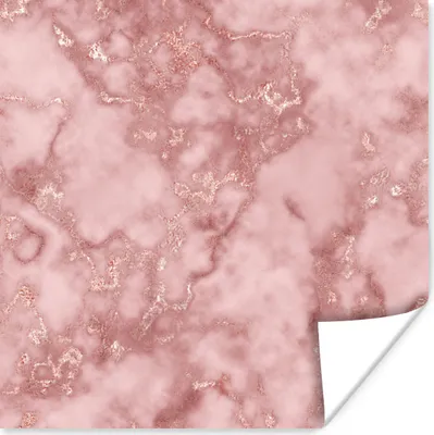 Produktbild von MuchoWow® Poster Roségold - Glitter - Marmor - Achat 75x75 cm - Wand Dekoration