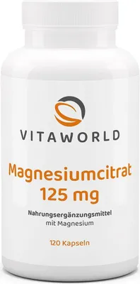 Produktbild von Vitaworld Magnesiumcitrat 125 mg Kapseln, 120 St. Kapseln