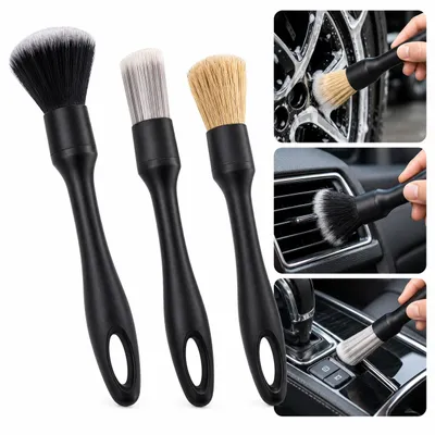 Produktbild von 3‑teiliges Autoreinigungs‑Bürstenset für Auto‑ und Haushaltsreinigung, KI-generiertes Bild